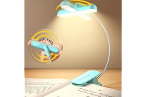 Glocusent Lampe pour Lire dans le Lit Rotative, 22 LED Double Rangée Minuterie, Réglage Graduel Luminosité Couleur; Lampe de Lecture Rechargeable 1000mAh Jusqu'à 100H, Idéale aux Lecteurs