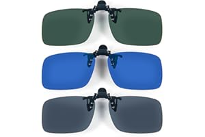MMOWW 3 Pares de Gafas de Sol de Clip en Flip Up Lente Polarizadas Hombres Mujeres, Flip up Gafas de Sol Sin Montura para Al Aire Libre, Conducción, Pescar
