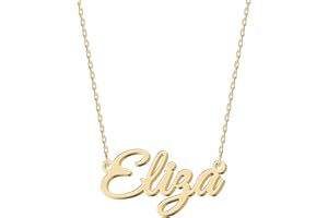 UMAGICBOX Exquisite Personalized Name Necklace|Choose from 14 Font Styles|Customizable 18K Gold Plated Stainless Steel & Sterling Silver Pendant|Unique Gift for Her