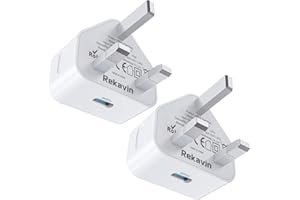 2 Pack 20W USB C Plug Charger Fast Charge for iPhone 14/14 Pro/14 Pro Max/13/13 Mini/13 Pro/13 Pro Max,Rekavin USB Type C Plug Adapter UK Charging for 12/12 Mini/12 Pro/12 Pro Max/11 Pro/iPad Pro