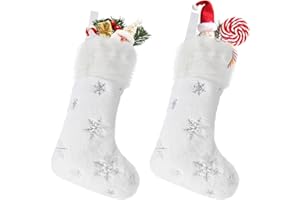 SULOLI 2pcs Medias de Navidad，Calcetines de Navidad，Grandes Botas de Papá Noel，Calcetines de Papá Noel，para Chimeneas, Árboles de Navidad, Puertas o Escaparates