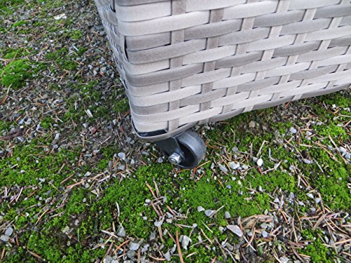 Polyrattan Kissenbox „Store Grey“ mit zwei leicht laufenden Rollen in grau – taupe von Pure Home & Garden, 126 x 60 x 56 cm - 5