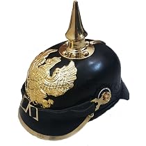 Lot De 2 Pickelhaube Prusse - Casque Allemand En Laiton Avec Badge - Reproduction WWI - Neuf
