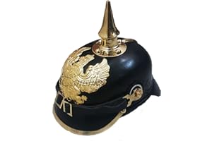 MEDIEVAL REPLICAS FR Badge Deutscher Preußischer Helm Messing Spike Leder Pickelhaube Helm