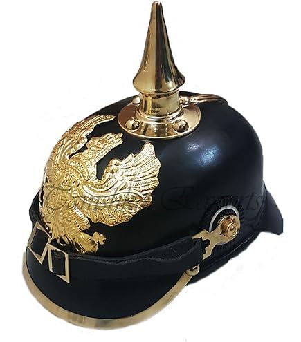 Casque d'officier prussien allemand Pickelhaube à pointes longues en