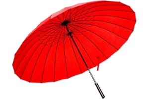 Lancoon 24 Rippen GroßEn Regenschirm, Mode Langen Griff Geraden Regenschirm, Anti-Uv-Sonne/Regen KS07PP