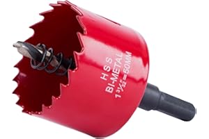 FOZOBAIY Lochsäge 50mm, Lochkreissäge mit Sechskant-Schaft und Bohrer Lochbohrer Set Bohrkrone für Holz, Rigips, Trockenbau, Kunststoffe,Universal HSS M42 Bi-Metall Lochsägen(50mm)