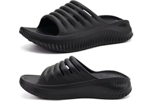 KuaiLu Sandales de Récupération Femmes, Confortable Orthopediques Fasciite Plantaire Claquettes Bout Ouvert Legere Sport Sandalette Réduit le Stress sur Les Pieds, Les Articulations et Le Dos