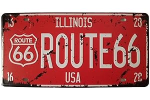Eureya USA Route66 Boîte de Plaque d'immatriculation Plaque en métal Vintage Plaque Poster Bar Pub Home Décor Mural 6"x12"