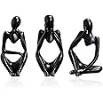 shirylzee 3Pcs Thinker Statue Abstract Art Sculpture Home Decor Aesthetic Bookshelf Decor for Home Office Desk Table Decor Collection Cute Accent Figurine