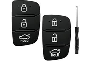 JJCHQ 2 Pezzi Chiave Guscio Cover 3 Tasti in Gomma Compatibile con Hyundai i40 i30 i20 i10 ix20 ix35 Tucson Santa Fe Elantra Silicone Ricambio Telecomando Custodia Chiave Cover per Auto