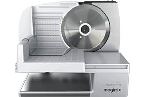 Magimix Deli T190 Food Slicer | 19 cm Blade | Professional Slicer | Ideal for Salami Sausages, Cheese or Bread | Stainless Steel, 11651, Silver
