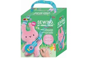 Avenir 6301815 Kit de costura DIY Conejo con Guitarra Colgador Kit de manualidades para niños Kit creativo a partir de 6 años