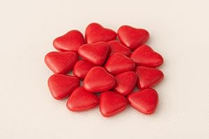 GÉNÉRIQUE Dragées Petits Coeurs au Chocolat Suprême, 70% Cacao, Rouge, Fabrication Artisanale Française, 250g (Rouge)