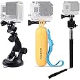 TEKCAM Action Camera Selfie Stick Floating Handle Grip and Suction Cup Windshield Mount Compatible With GoPro Hero 13 12 11 10 9/AKASO EK7000/EK7000 Pro/DJI Osmo/APEXCAM 4K Action Camera Accessories