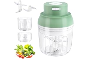 UKOFEW Elektrischer Zerkleinerer, 250ml Multizerkleinerer Knoblauchpresse , Kabellose Mini Zwiebelschneider Wiederaufladbarer Für Gemüse Obst Zwiebeln
