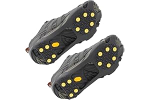 Lifeswonderful - Snow Cleats for Shoes - Studded Crampon Ice Spikes for Boots - Ideal for Improved Safety & Traction in Winter