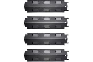 Unicook BBQ Heat Plate, 37CM Porcelain Steel Heat Shields, 4 Pack Heat Tents, Barbecue Replacement Parts, BBQ Heat Deflector, Flame Tamer for Gas Grill