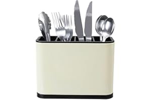 Asdazrxy Scolaposate Acciaio, Scola Posate Da Cucina, Scolaposate Da Lavello, Porta Posate da Tavola, 4 Scomparti, per Riporre Bacchette, Coltelli, Forchette, Ecc