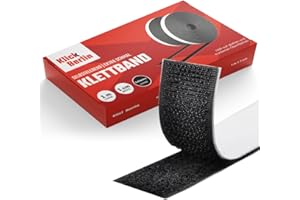 ‎KLICK BERLIN Klick Berlin extra schmales Klettband selbstklebend 1 cm x 1 m | Klett Klebeband klebt auf vielen Flächen | Klettverschluss | 10 mm breit, 1 Meter lang | Schwarz