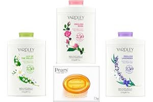 FENES GROUP Yardley Perfumed Talcum Powder for Women - Pure & Gentle Soap, Luxurious Body Powder with English Rose, Lily of the Valley, English Lavender Scents - Naturally Ingredients