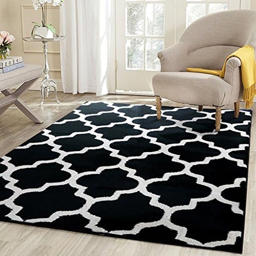 337 Rug Rectangular Rug, Black Geometric Pattern Rug Living Room Bedroom Bedside Rugs ( Size : 160*230cm )