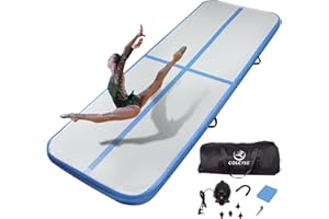 TUMBLINGMATS Inflatable Air Gymnastics Mat Training Mats 10cm Thickness Gymnastics Tracks for Home Use/Training/Cheerleading/Yoga/Water with Pump