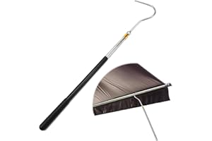 TYBYBB Barre télescopique avec crochet de 41 à 150 cm - Ouvre-auvent télescopique avec crochet de traction pour escaliers de sol - Crochet à serpent, pour camping-car, accessoire portable