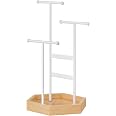 Portagioie Da Tavolo In Alluminio - Albero Porta Collane E Bracciali - 27x27x30 Cm - Colore Ottone