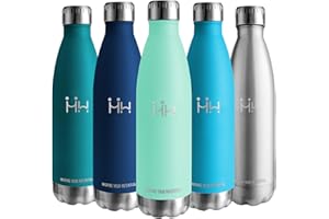 MOTSWEDI Borraccia Termica, 750 ml Senza BPA, Borraccia, 18/8 Acciaio Inossidabile, borraccia bambini, Isolamento Sottovuoto a Doppia Parete, Bottiglia Termica per Cucina, Campeggio, Palestra - Blu-Verde