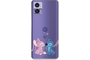 LA CASA DE LAS CARCASAS Custodia compatibile con Motorola Edge 30 Neo Ufficiale Disney Angel & Stitch Beso per proteggere il tuo cellulare. Custodia in silicone trasparente flessibile con licenza ufficiale di Lilo & Stitch