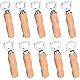 10pcs/Set Bartender Bottle Opener Rubber Wood Handheld Wine Beer Soda Glass Cap Bottle Opener for Home Kitchen Bar