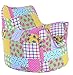 Cotton Patchwork / Ladybird Bean Bag Arm Chair with Beans