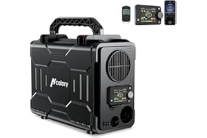HCALORY 12V Portable Diesel Air Heater, 5KW All-in-One Diesel Parking Heater, Parking Bunk Heater with Bluetooth APP Control and LCD Monitor for Car Trucks Boat Bus RV Motor-Homes and camper
