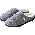 DSFFD Mens Memory Foam House-Slippers, Full Toe Soft Non-Slip Comfortable Indoor Warm Slipper, for Bedroom Outdoor Slipper Shoes,Gray,42/43EU