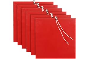 PROTA 6 Stück Rote Warnflagge, Warnfahne Rote Fahne Überlänge mit Seil, Warnflaggen Set Warnflagge Endfahne Schlussfahne Rot für Transport Fahrradträger Auto Wohnwagen (30x30cm)