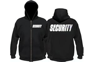 Coole-Fun-T-Shirts Security - Sweatshirt mit Kapuze - reflektierende Folie S M L XL XXL 3XL 4XL 5XL