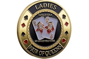 YIQILAFADA Poker Card Guard Coin Collectibles Table Games Poker - Good Luck, Las Vegas, Poker Accessories, Pot Committed, Shark, Donkeys, Quees, Ace King Lucky Coin