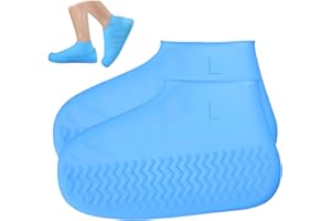 badaren Protection Chaussure Pluie, 1 Paire Couvre Chaussure Impermeable Résistants Réutilisables, Surchaussures Impermeables, Étanche Antidérapant Silicone pour Les Jours Pluvieux et Neigeux