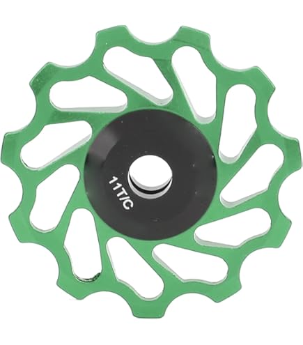 Galet dérailleur P2R 9-10V. en aluminium argent à roulement 10 dents