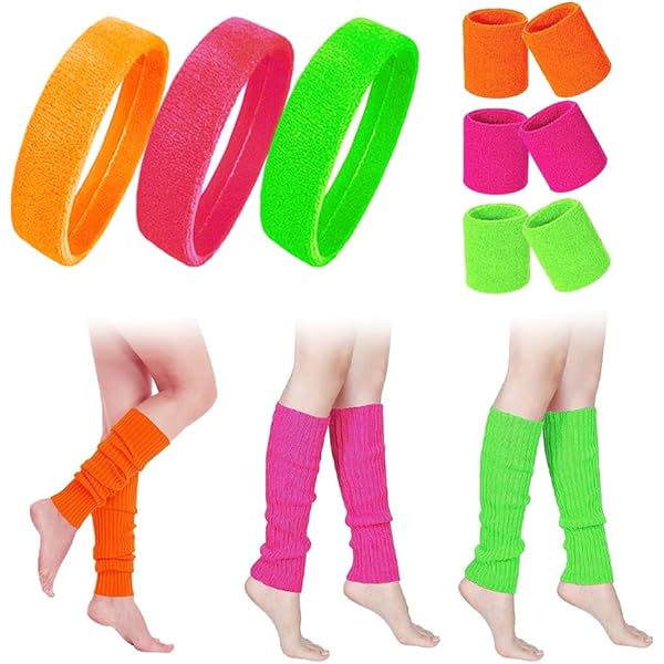 Jambières Femme Accessoires Fête Années 80 Côtelées Tricot