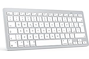 OMOTON Tastiera Bluetooth per Mac OS, Tastiera Wireless Compatta per Macbook pro/air, imac, Mac mini, Mac pro, QWERTY IT-Layout, Argento