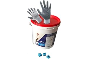 Montidistribuzione Veleno per Topi in Blocchi Paraffinati Idrorepellenti con Sostanza Che Previene l'Ingestione da Parte di Bambini e Animali. Guanti NBR in Omaggio. Secchio da kg 5