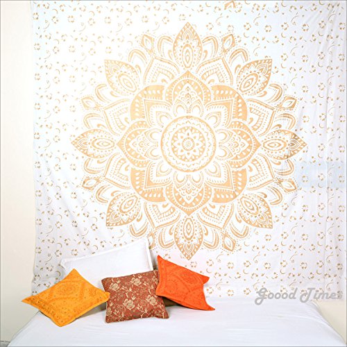 Wanddekoration Hippie Wandteppiche Bohemian Mandala Wandteppich Indian Gold Überwurf