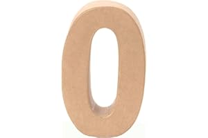 GLOREX 6 2029 140 Chiffre 0 en carton, naturel, 17,5 x 5,5 cm