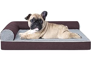 Uilkbyu Orthopedic Memory Foam Dog Bed for Medium, Large and Extra Large Dogs, Bolster Dog Bed Waterproof Dog Beds with Removable Washable Cover Waterproof Lining and Anti-Slip Bottom