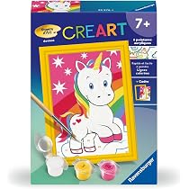 Ravensburger CreArt Kids Faon – Peinture Par Numéros 13x18 Cm – Bijoux Inclus – Cadre – Kit Complet – Dès 7 Ans – Créatif