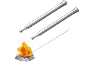 BNOYONERAS Soffietto Antincendio Portatile, Tubo di Soffiaggio Telescopico, Soffietto Fire Tube Pieghevole in Acciaio, Blow Fire Tube per Campeggio Caminetto Itinerante, Cucinare in Campeggio PIC nic all'aperto