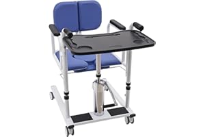 ACROSSPART Hydraulischer Patientenlift Liftstuhl Patientenlifter Rollstuhl für Zuhause Höhenverstellbar Toilettenstuhl Patientenlifter Multifunktions-Senioren-Hydraulik 180° Öffnen und Schließen