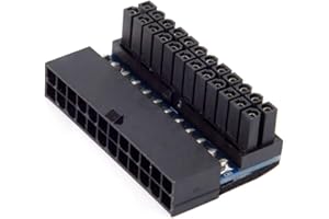 JSER CHENYANG ATX - Adaptador de Corriente de 24 Pines Hembra a 24 Pines Macho de 90 Grados, Placa Base para computadora de Escritorio